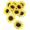 12 TOURNESOLS ARTIFICIELS 8X1.5CM JAUNE