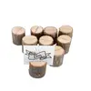 CHAKS - 9 rustieke ronde houten plaatskaarten tussen 2 en 4 cm