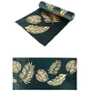 CHAKS CHEMIN DE TABLE VELOURS VERT FEUILLES OR 28CMX3M Or / Vert, anis...