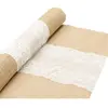 Chaks Jute tafelloper - met wit kant - 60 x 300 cm - extra breed - Taf...
