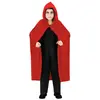 CHAKS Halloween Dracula cape - voor kinderen - fluweel - rood - L120 cm