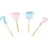 Chaks Baby Gender Reveal cup cake prikkers - 8x stuks - roze/blauw - T...