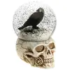 BOULE À NEIGE TÊTE MORT CORBEAU RESINE 12.6X15.6CM