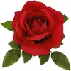 TÊTE DE ROSE ARTIFICIELLE POLYESTER 28CM ROUGE