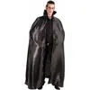 CHAKS Halloween Dracula cape - voor volwassenen - zwart - satijn - L163 cm