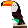 Centre de table en bois toucan mignon - Noir