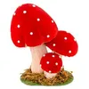 3 CHAMPIGNONS DÉCO SOCLE MOUSSE 13-8.5-15CM ROUGE