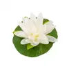 NO NAME FLEUR DE LOTUS BLANCHE SUR FEUILLE 22CM