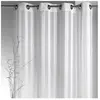 Voilage tissé à Rayures Blanc - HOME MAISON - 140 x 250 cm - Prêt-à-poser - Synthétique - Intérieur -  illets
