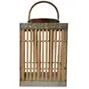 Lanterne Solaire Carrée - Orium - Bambou et Métal - Extérieur