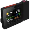 FISHTEC Station Météo sans Fil avec Capteur Extérieur - Ecran Couleur et Projection - Heure, Température, Humidité, Prévisions - Noir