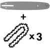 GT GARDEN Guide 10 pouces (26 cm) avec lot de 3 chaînes 40 maillons pour tronçonneuse élagueuse 25 cm3