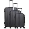Set de 3 valises - HERO - FOGO - 4 roues - Noir