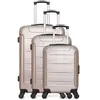 Set de 3 valises - WAVE PARIS - ELBE-A - 4 roues - Rose doré