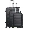 Set de 3 valises - WAVE PARIS - ELBE-A - 4 roues - Noir