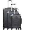 Set de 3 valises - WAVE PARIS - CONGO - 4 roues - Noir