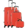 Set de 4 valises - WAVE PARIS - AMAZONE-C - 4 roues - Corail