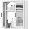 HOMCOM Wandkast - Metaal - 40x14x50cm - Wit