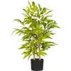 HOMCOM Bambou artificiel H. 60 cm feuilles denses réalistes pot inclus noir avec lichen vert