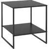 HOMCOM Table basse table d'appoint guéridon bout de canapé 2 niveaux acier noir