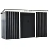 Outsunny Abri de jardin - remise pour outils - cabanon portes verrouillables - dim. 2,8L x 1,3l x 1,72H m - tôle d'acier gris noir