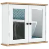 HOMCOM kleankin Armoire murale de salle de bain avec étagère réglable et 2 portes avec miroir en MDF - dim. 56I x 14P x 46H cm