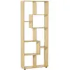 Bibliothèque étagère zig zag HOMCOM - Design contemporain - Bois natur...