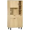 Armoire de cuisine multi-rangements HOMCOM avec tiroir, placards, nich...