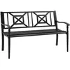 Outsunny - Banc de jardin 2 places - Acier - 128x62.5x81.5cm - Noir