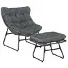 Outsunny - Chaise avec repose-pieds - Polyester - 69x76x70cm - Gris