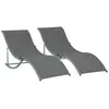 Outsunny - Bain de soleil - Aluminium - 165x61x63cm - Gris foncé