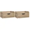HOMCOM Lot de 2 tables de chevet mur 40x30x19cm Beige