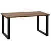 HOMCOM Table basse rectangulaire style industriel métal noir MDF aspect bois de noyer 100x60x50cm