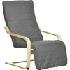 HOMCOM - Fauteuil Luxe - bois massif de bouleau - 94x66.5x100cm - Gris