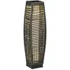 Outsunny Lampadaire LED solaire de jardin style colonial dim. 21L x 21l x 78H cm résine tressée filaire grise 21x21x78cm Gris