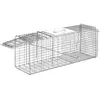 Outsunny Piège de capture pliable pour petits animaux type lapin rat - 2 portes, poignée - dim. 81L x 26l x 34H cm - acier 81x26x34cm Gris