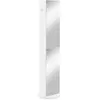 KLEANKIN Meuble colonne de salle de bain pivotant avec miroir - 6 étagères - 36L x 36l x 171H cm - blanc