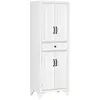Buffet haut 4 portes 2 étagères tiroir coulissant - HOMCOM - Blanc
