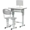 Bureau enfant réglable avec chaise - HOMCOM - Gris blanc - Support de ...