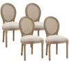 Chaise de salle à manger - HOMCOM - Tissu polyester au toucher lin - 49x56x96cm - Beige