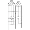 Outsunny Lot de 2 treillis de jardin support pour plantes grimpantes métal noir
