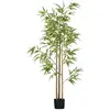 HOMCOM Bambou artificiel 1,80H m - plante artificielle - 830 feuilles réalistes, vrais troncs - pot inclus