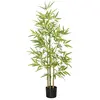 HOMCOM Bambou artificiel 1,20H m - plante artificielle - 498 feuilles réalistes, vrais troncs - pot inclus