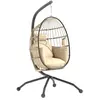Fauteuil oeuf suspendu - Outsunny - intérieur et extérieur - panier pl...