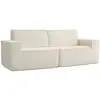Homcom Canapé 3 places assise rembourrée en velours côtelé beige