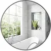 Homcom Miroir mural rond dia. 70 cm cadre métal noir