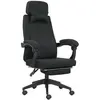 VINSETTO Fauteuil De Bureau Manager Repose-Pied Coussin Lombaires Noir