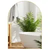HOMCOM Miroir mural arqué - Miroir mural arqué - 50 x 70 cm - avec cadre en alliage d'aluminium - pour chambre, salon, entrée - or