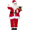 HOMCOM - Kerstdecoratie Kerstman - Polyester - 53x27x120cm - Rood