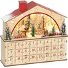 Calendrier de lAvent - HOMCOM - lumineux - 24 tiroirs - scène de villa...